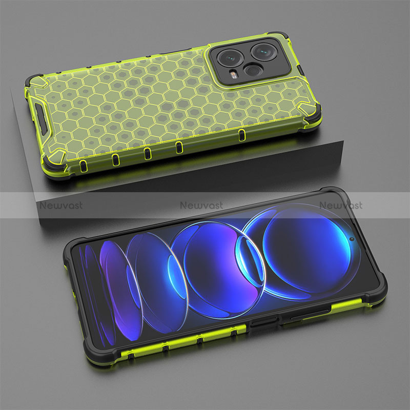 Silicone Transparent Frame Case Cover 360 Degrees AM2 for Xiaomi Redmi Note 12 Pro+ Plus 5G Green