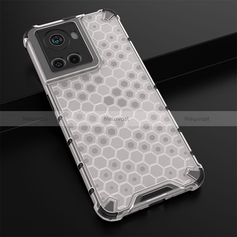 Silicone Transparent Frame Case Cover 360 Degrees AM3 for OnePlus 10R 5G White