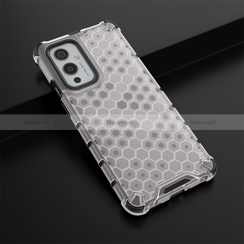 Silicone Transparent Frame Case Cover 360 Degrees AM3 for OnePlus 9 5G