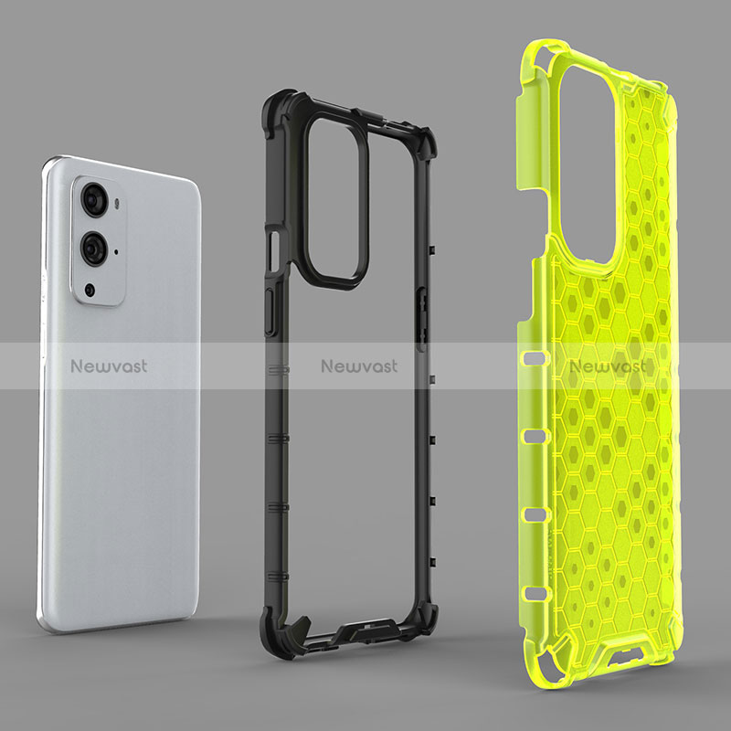 Silicone Transparent Frame Case Cover 360 Degrees AM3 for OnePlus 9 Pro 5G