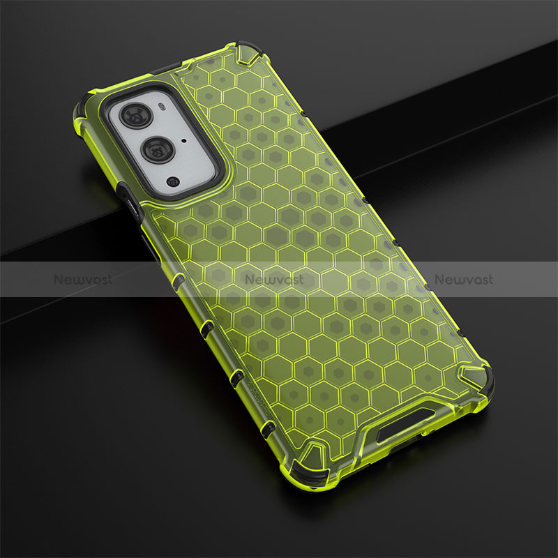 Silicone Transparent Frame Case Cover 360 Degrees AM3 for OnePlus 9 Pro 5G Green