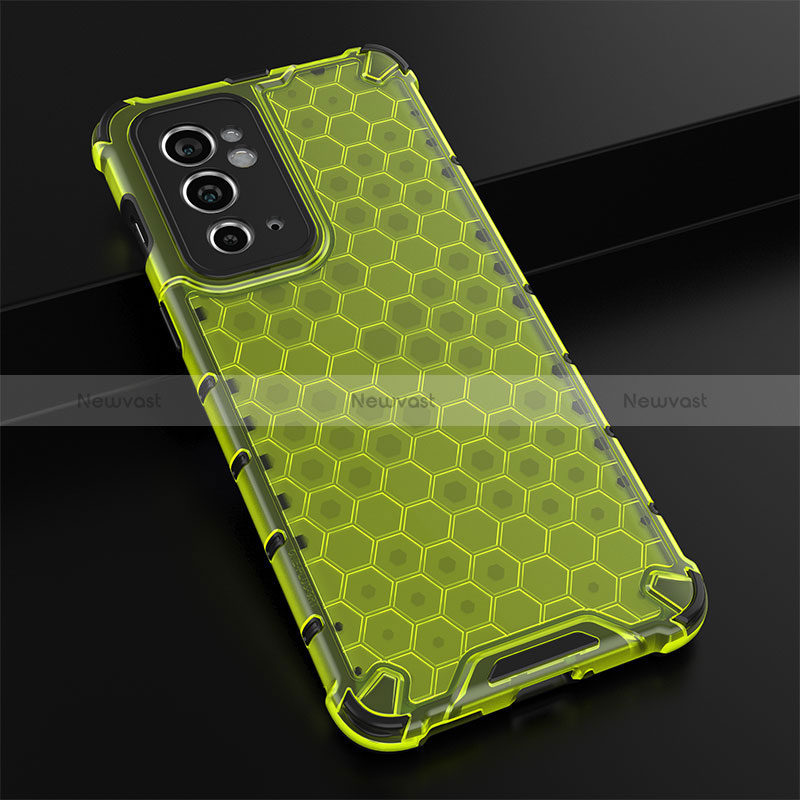 Silicone Transparent Frame Case Cover 360 Degrees AM3 for OnePlus 9RT 5G Green