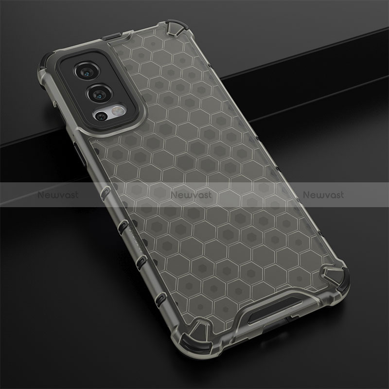 Silicone Transparent Frame Case Cover 360 Degrees AM3 for OnePlus Nord 2 5G Black