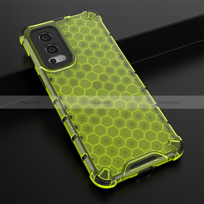 Silicone Transparent Frame Case Cover 360 Degrees AM3 for OnePlus Nord 2 5G Green