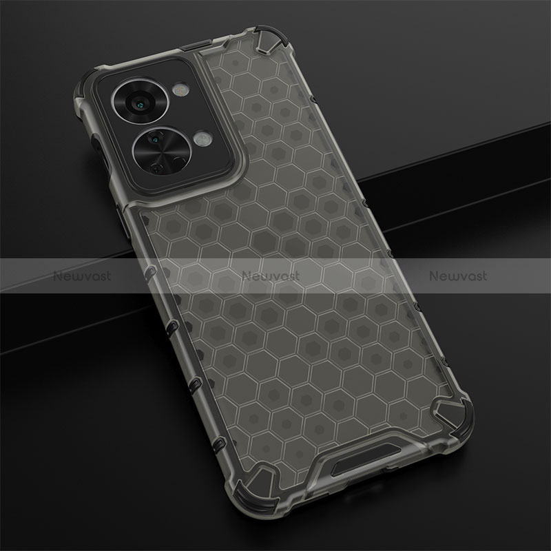 Silicone Transparent Frame Case Cover 360 Degrees AM3 for OnePlus Nord 2T 5G Black