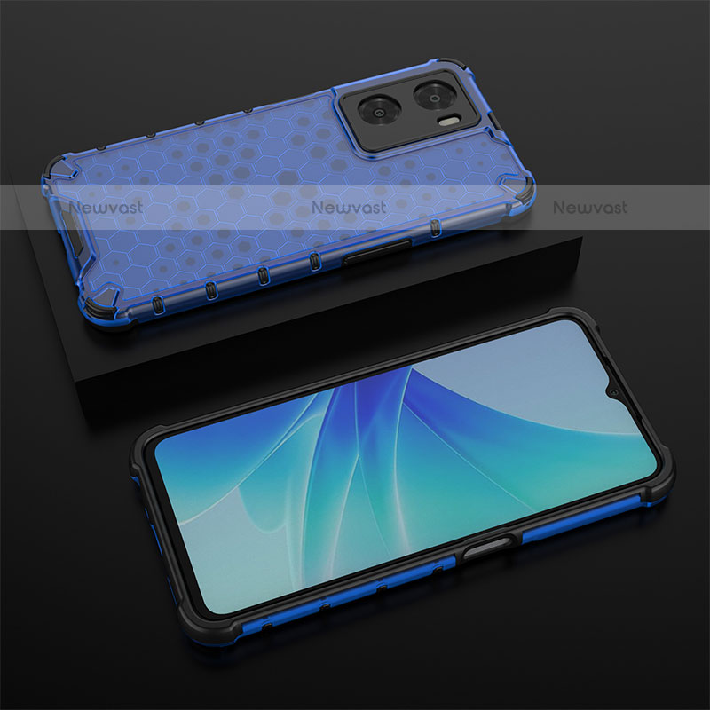 Silicone Transparent Frame Case Cover 360 Degrees AM3 for OnePlus Nord N20 SE Blue