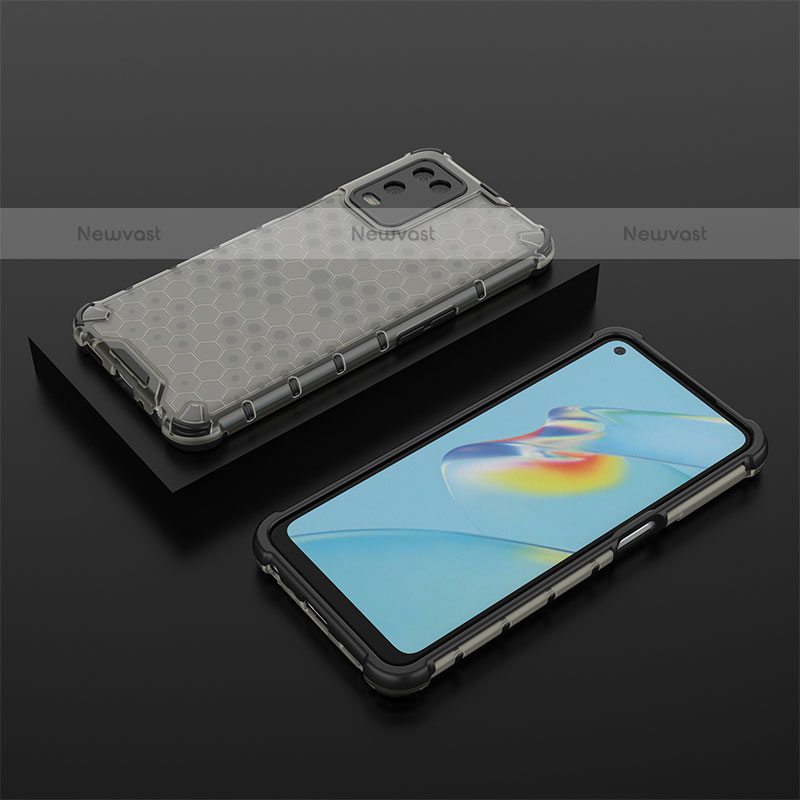 Silicone Transparent Frame Case Cover 360 Degrees AM3 for Oppo A54 4G