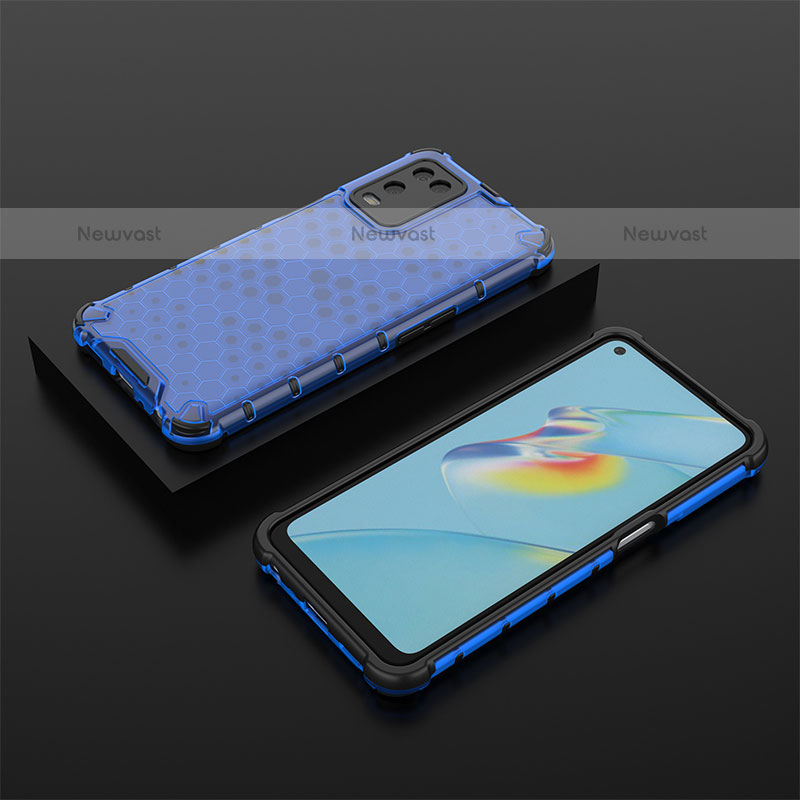 Silicone Transparent Frame Case Cover 360 Degrees AM3 for Oppo A54 4G