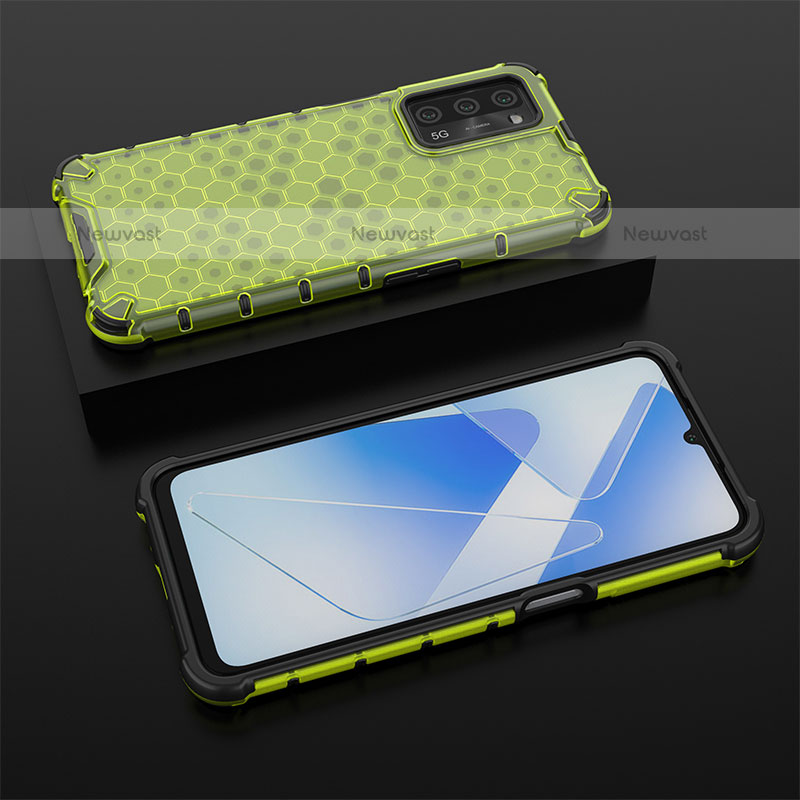 Silicone Transparent Frame Case Cover 360 Degrees AM3 for Oppo A55 5G Green