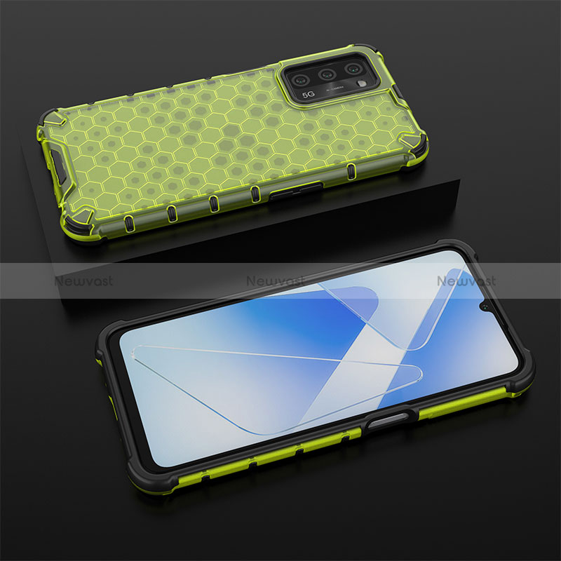 Silicone Transparent Frame Case Cover 360 Degrees AM3 for Oppo A56 5G Green