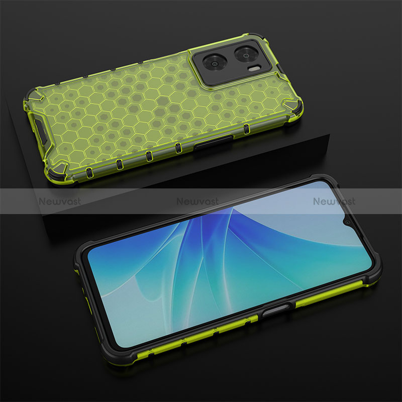 Silicone Transparent Frame Case Cover 360 Degrees AM3 for Oppo A57s Green