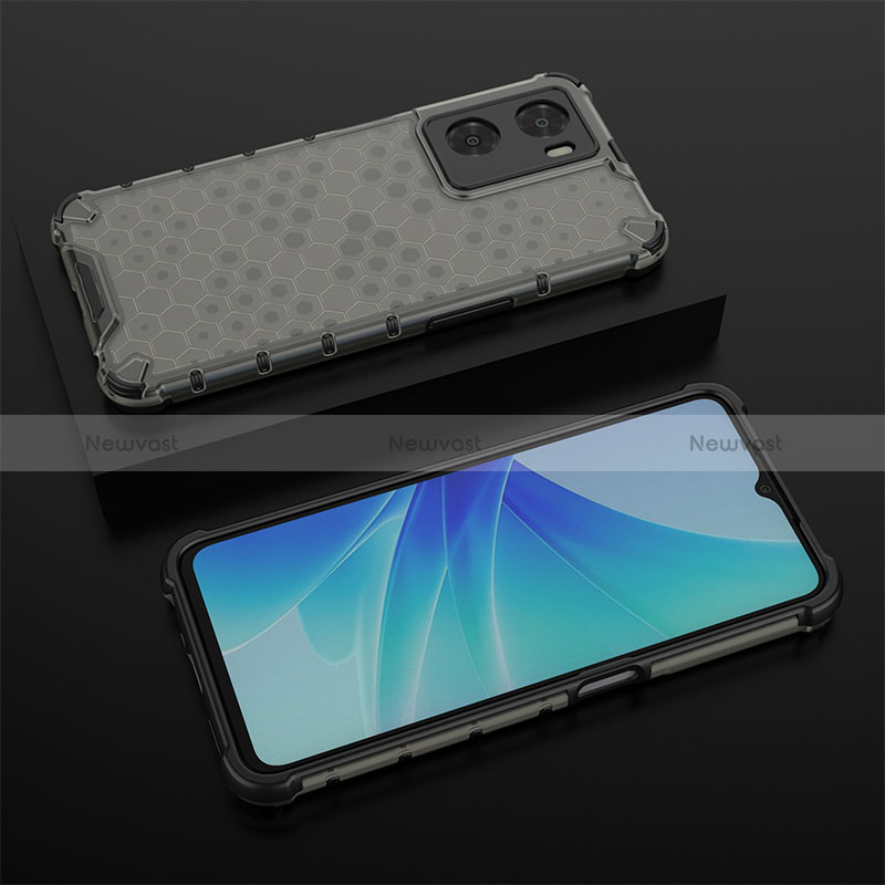 Silicone Transparent Frame Case Cover 360 Degrees AM3 for Oppo A77 4G Black