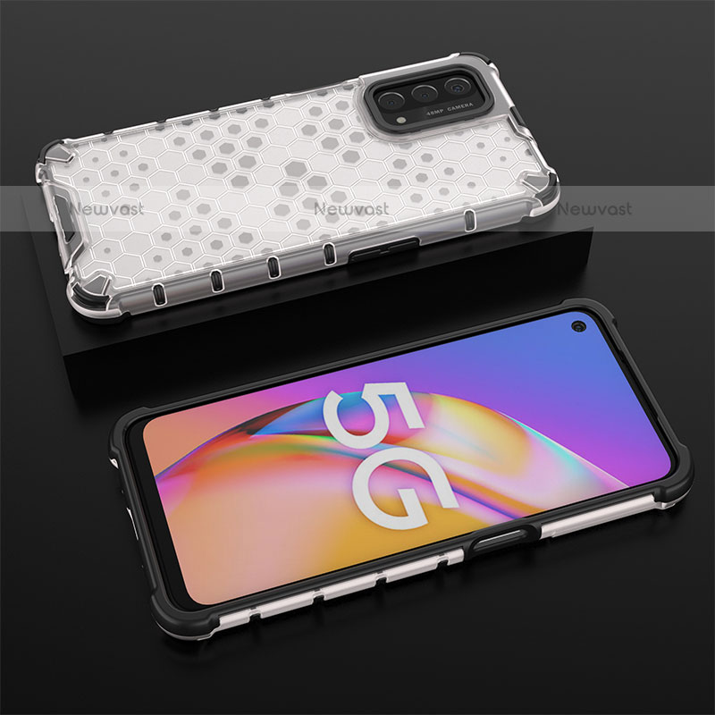 Silicone Transparent Frame Case Cover 360 Degrees AM3 for Oppo A93 5G