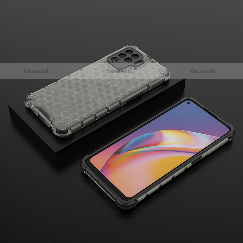 Silicone Transparent Frame Case Cover 360 Degrees AM3 for Oppo A94 4G