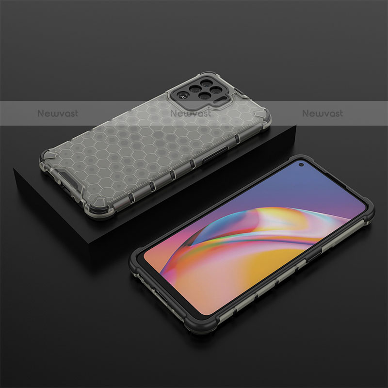 Silicone Transparent Frame Case Cover 360 Degrees AM3 for Oppo A94 4G Black
