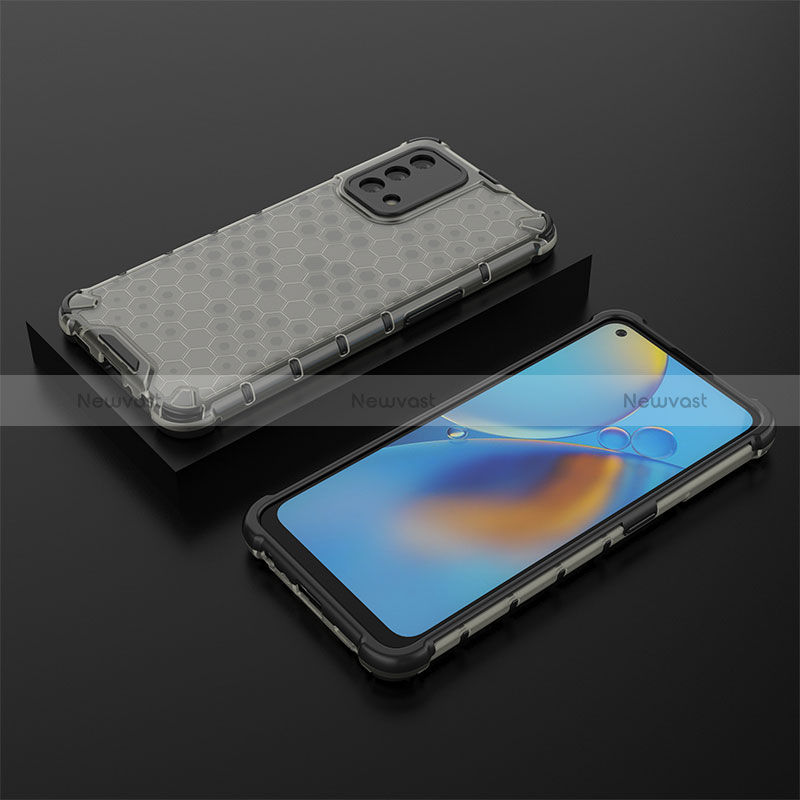 Silicone Transparent Frame Case Cover 360 Degrees AM3 for Oppo A95 4G Black