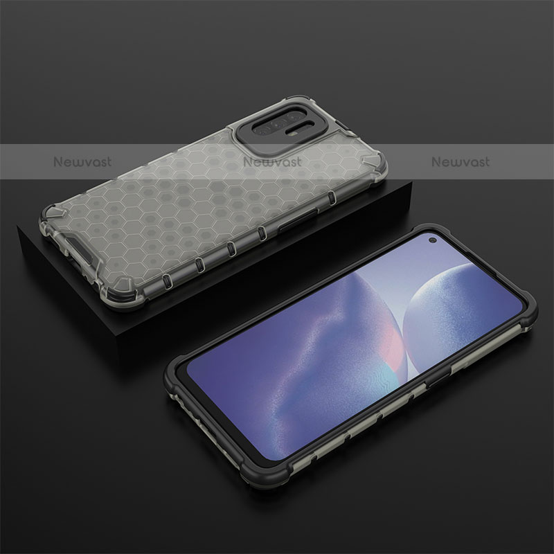 Silicone Transparent Frame Case Cover 360 Degrees AM3 for Oppo A95 5G Black