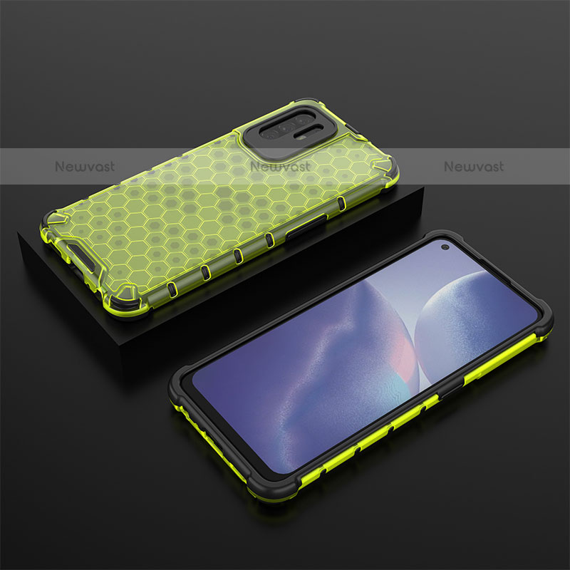 Silicone Transparent Frame Case Cover 360 Degrees AM3 for Oppo A95 5G Green