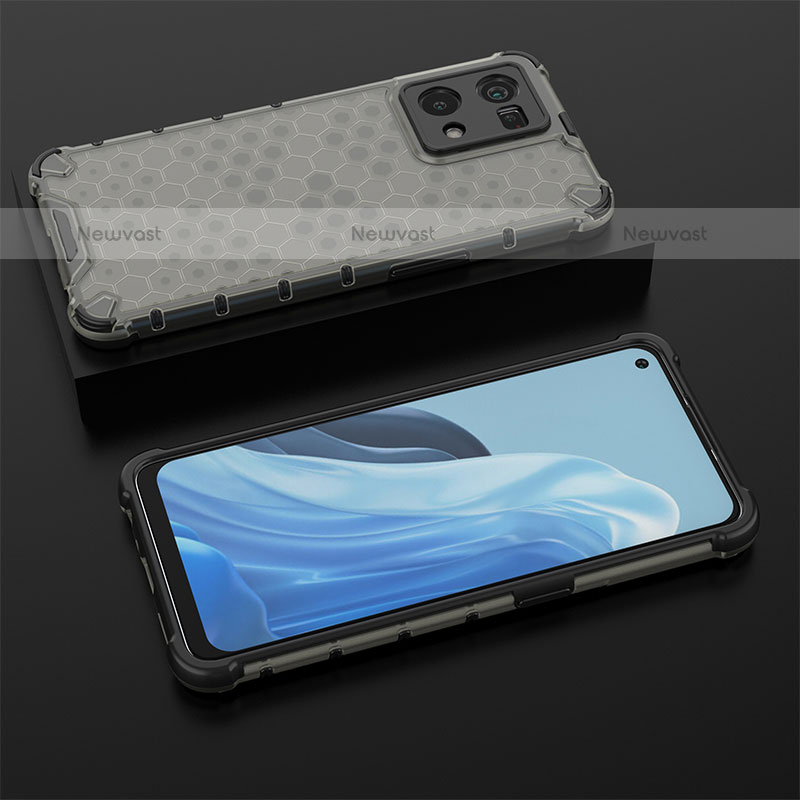 Silicone Transparent Frame Case Cover 360 Degrees AM3 for Oppo F21 Pro 4G Black