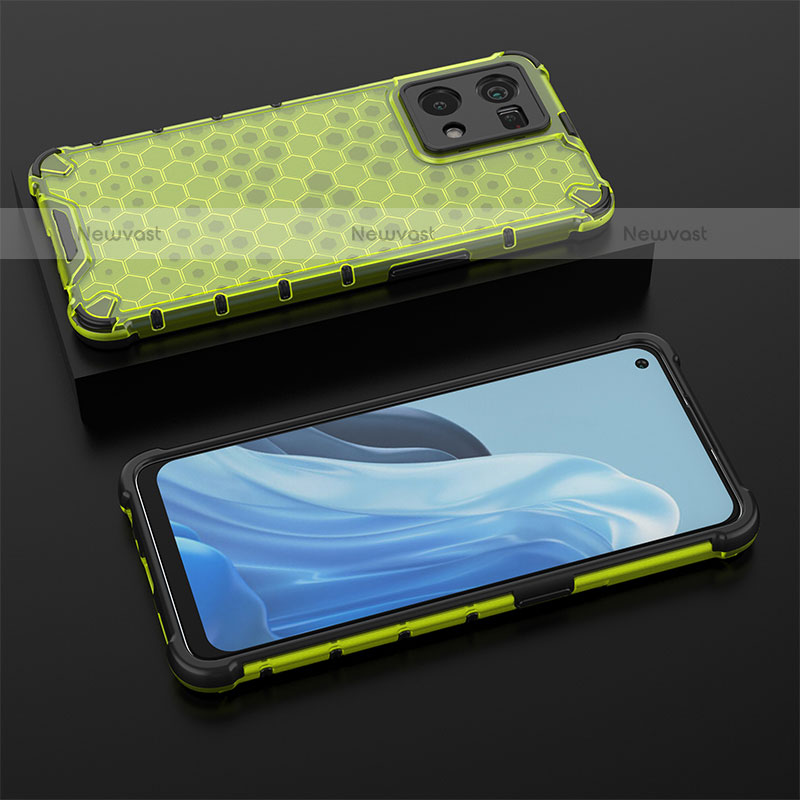 Silicone Transparent Frame Case Cover 360 Degrees AM3 for Oppo F21 Pro 4G Green