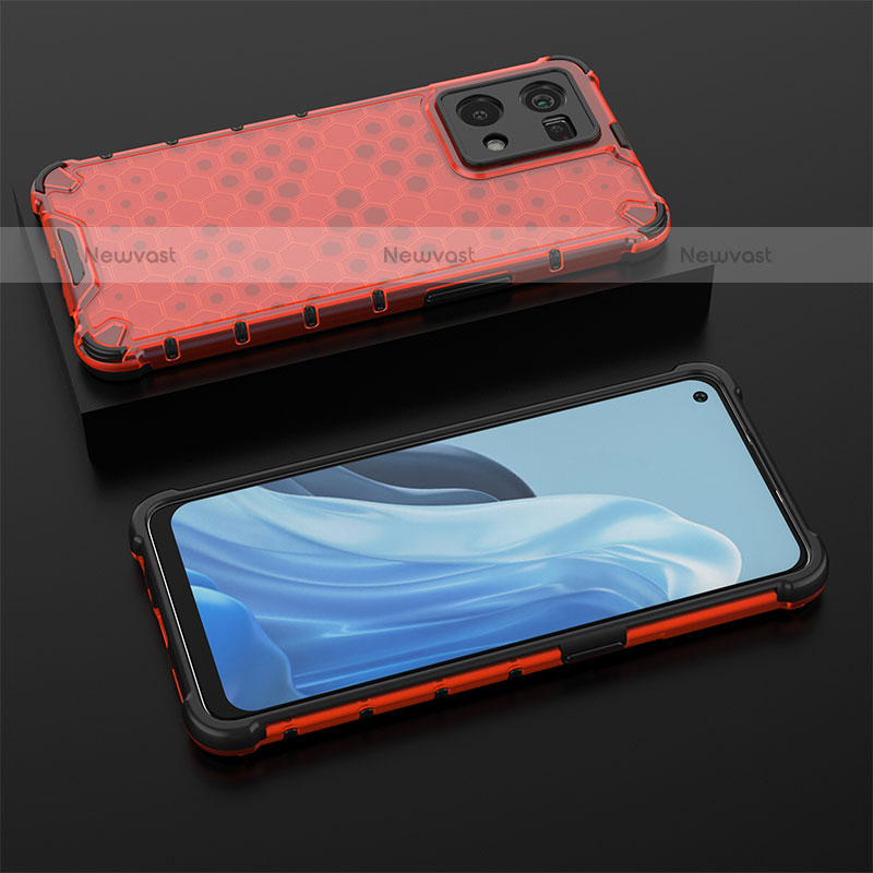 Silicone Transparent Frame Case Cover 360 Degrees AM3 for Oppo F21 Pro 4G Red