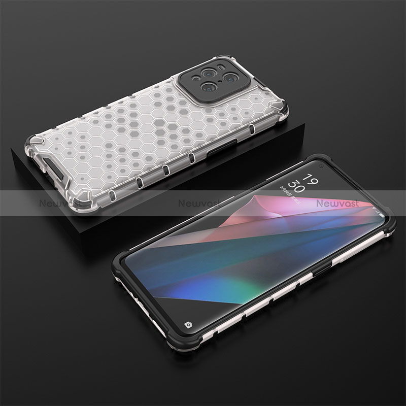 Silicone Transparent Frame Case Cover 360 Degrees AM3 for Oppo Find X3 5G