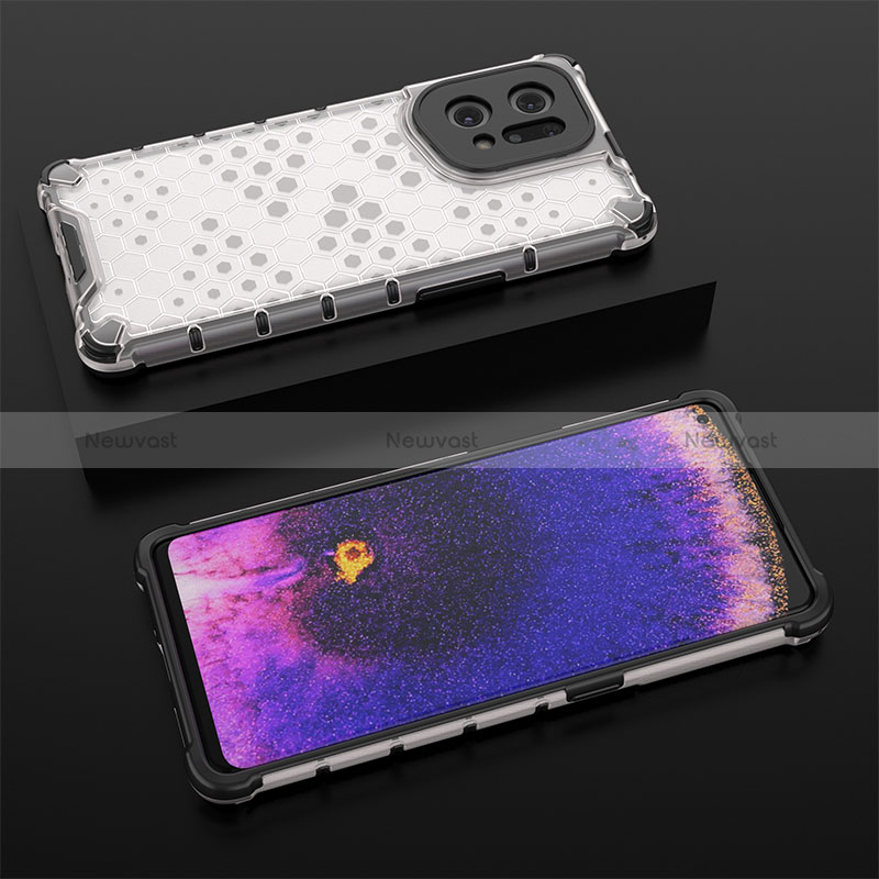 Silicone Transparent Frame Case Cover 360 Degrees AM3 for Oppo Find X5 5G