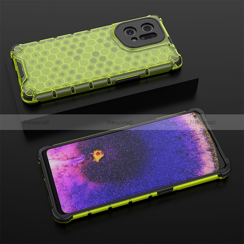 Silicone Transparent Frame Case Cover 360 Degrees AM3 for Oppo Find X5 5G Green