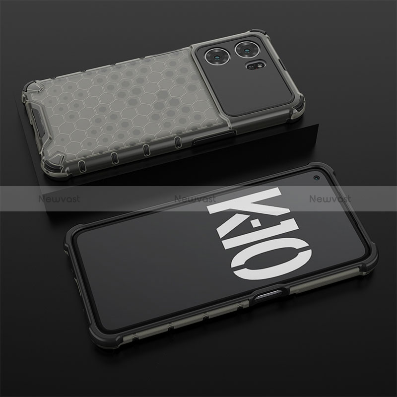Silicone Transparent Frame Case Cover 360 Degrees AM3 for Oppo K10 5G Black