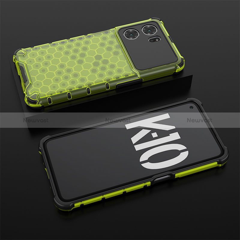 Silicone Transparent Frame Case Cover 360 Degrees AM3 for Oppo K10 5G Green