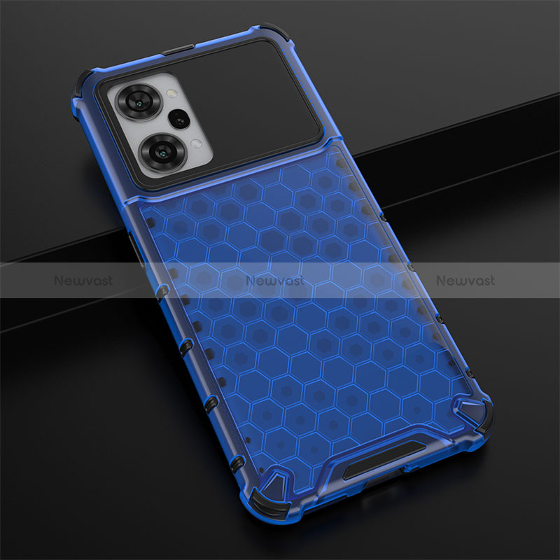 Silicone Transparent Frame Case Cover 360 Degrees AM3 for Oppo K10 Pro 5G Blue