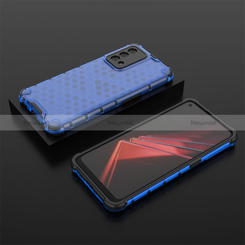 Silicone Transparent Frame Case Cover 360 Degrees AM3 for Oppo K9 5G Blue