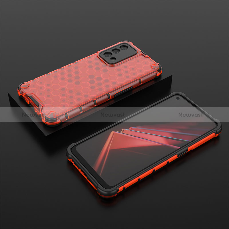 Silicone Transparent Frame Case Cover 360 Degrees AM3 for Oppo K9 5G Red