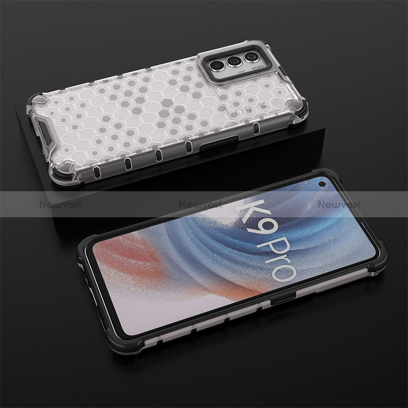 Silicone Transparent Frame Case Cover 360 Degrees AM3 for Oppo K9 Pro 5G White