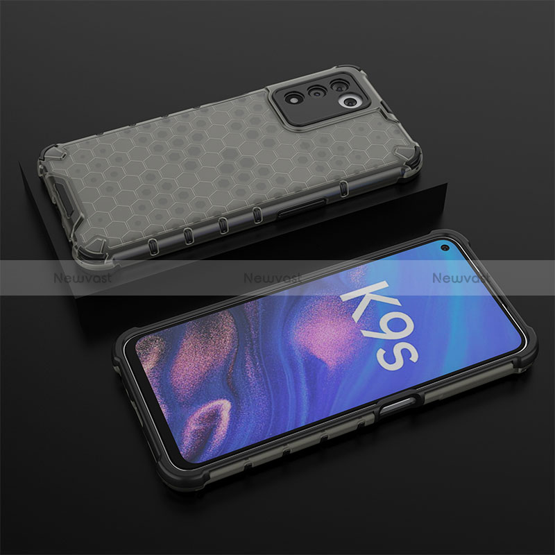 Silicone Transparent Frame Case Cover 360 Degrees AM3 for Oppo K9S 5G Black