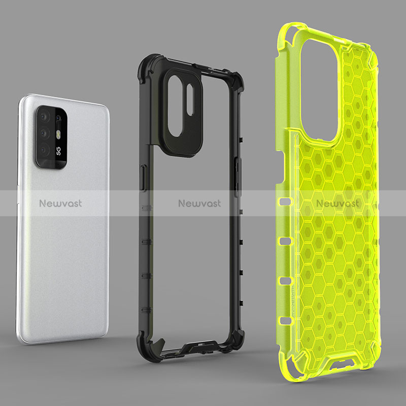 Silicone Transparent Frame Case Cover 360 Degrees AM3 for Oppo Reno5 Z 5G