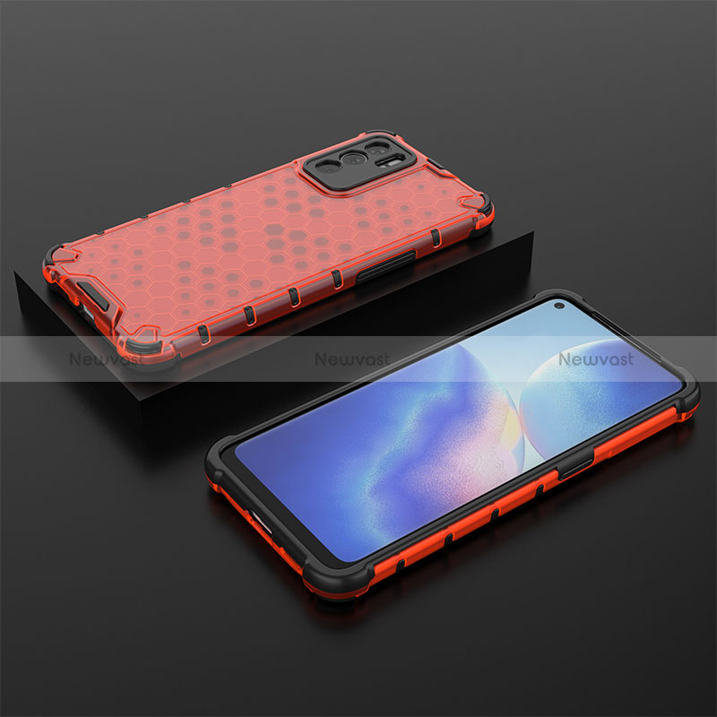 Silicone Transparent Frame Case Cover 360 Degrees AM3 for Oppo Reno6 5G