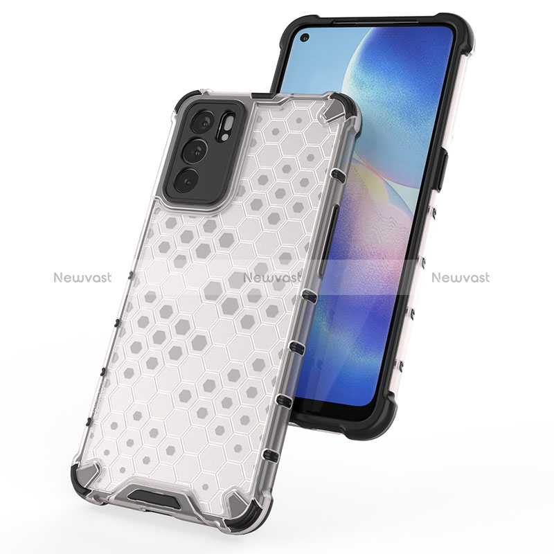 Silicone Transparent Frame Case Cover 360 Degrees AM3 for Oppo Reno6 5G