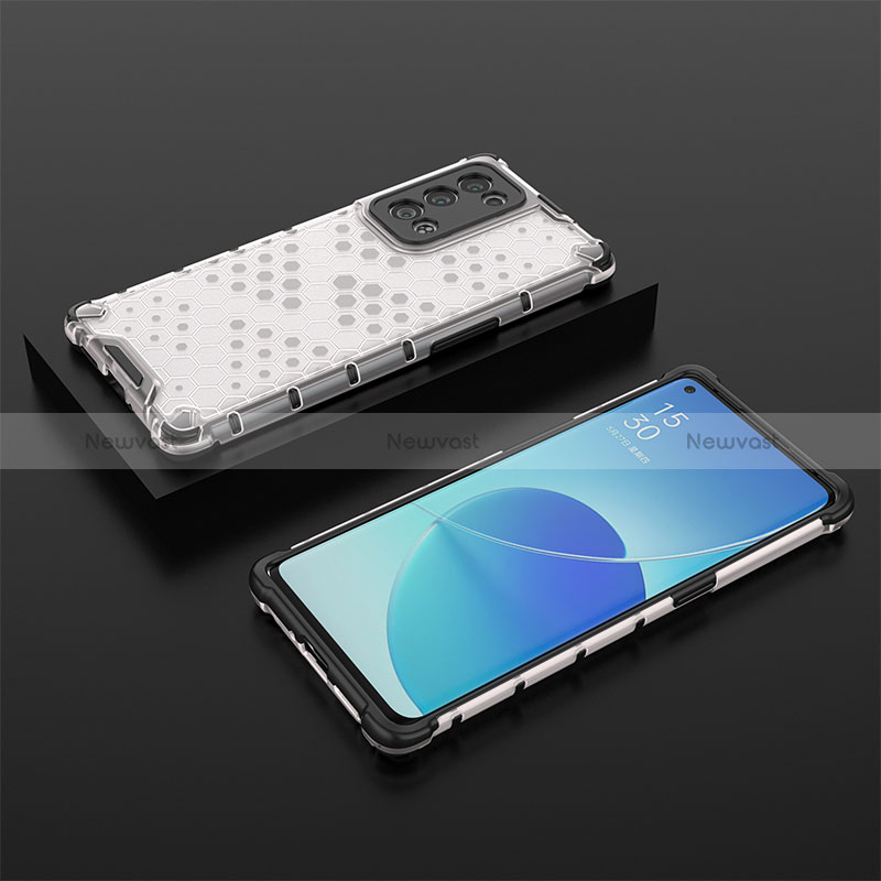 Silicone Transparent Frame Case Cover 360 Degrees AM3 for Oppo Reno6 Pro 5G