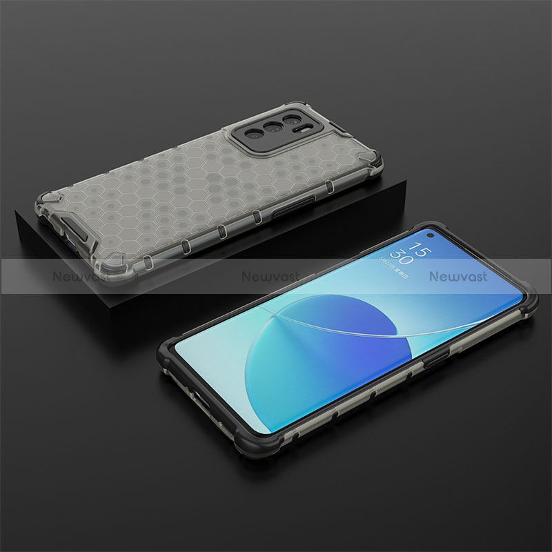 Silicone Transparent Frame Case Cover 360 Degrees AM3 for Oppo Reno6 Pro 5G India