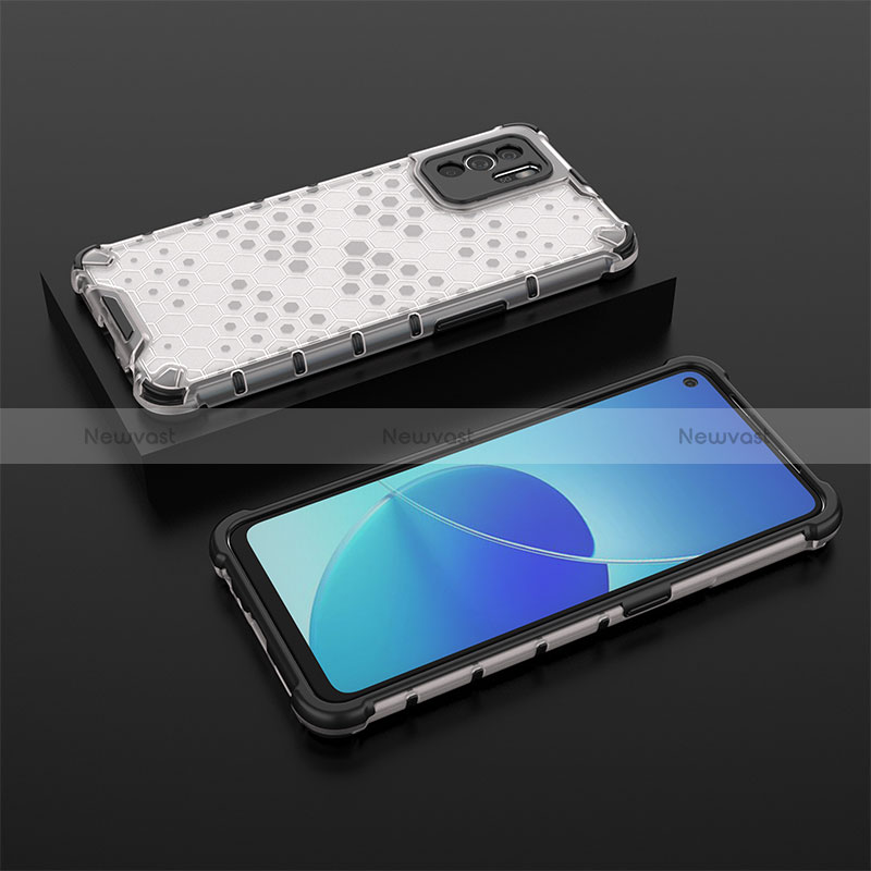 Silicone Transparent Frame Case Cover 360 Degrees AM3 for Oppo Reno6 Z 5G