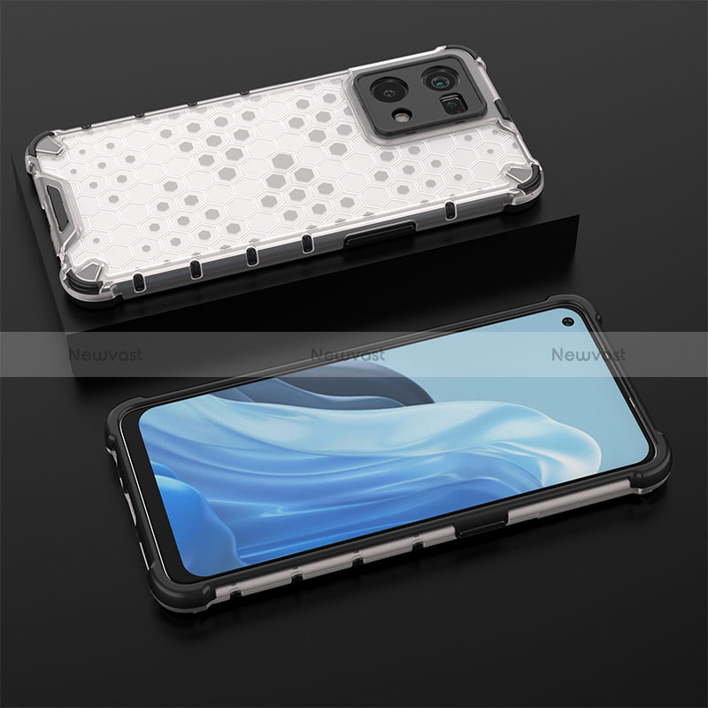 Silicone Transparent Frame Case Cover 360 Degrees AM3 for Oppo Reno7 4G White