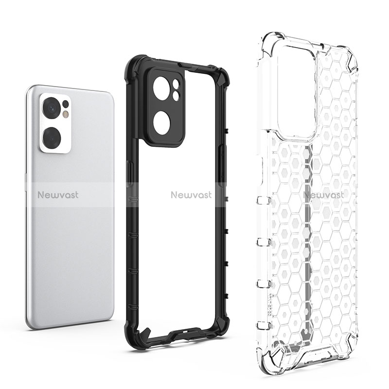 Silicone Transparent Frame Case Cover 360 Degrees AM3 for Oppo Reno7 SE 5G