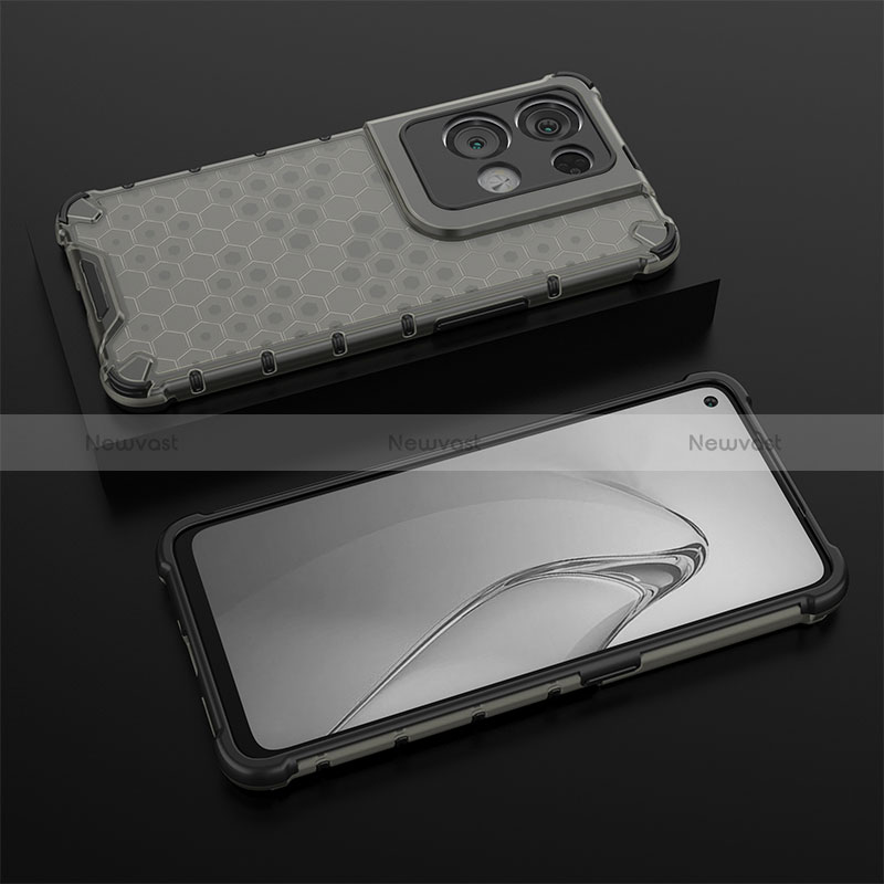 Silicone Transparent Frame Case Cover 360 Degrees AM3 for Oppo Reno8 Pro 5G Black