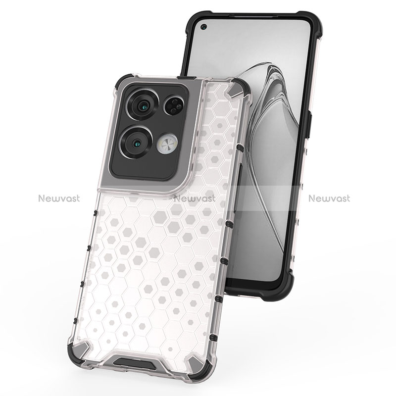 Silicone Transparent Frame Case Cover 360 Degrees AM3 for Oppo Reno9 Pro+ Plus 5G