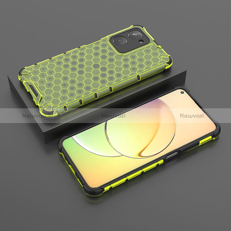 Silicone Transparent Frame Case Cover 360 Degrees AM3 for Realme 10 4G Green