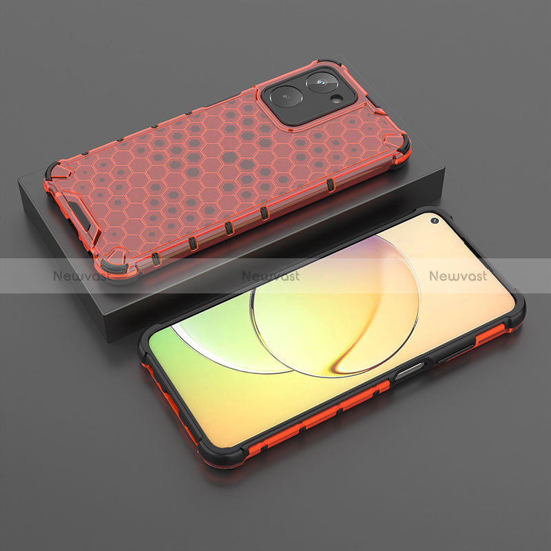 Silicone Transparent Frame Case Cover 360 Degrees AM3 for Realme 10 4G Red