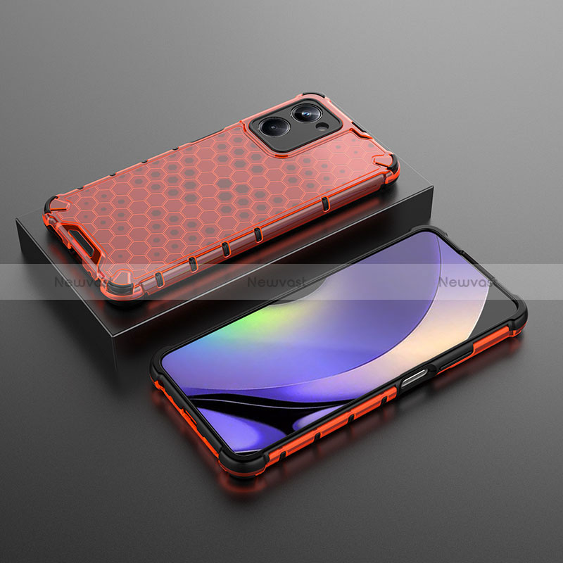 Silicone Transparent Frame Case Cover 360 Degrees AM3 for Realme 10 Pro 5G Red