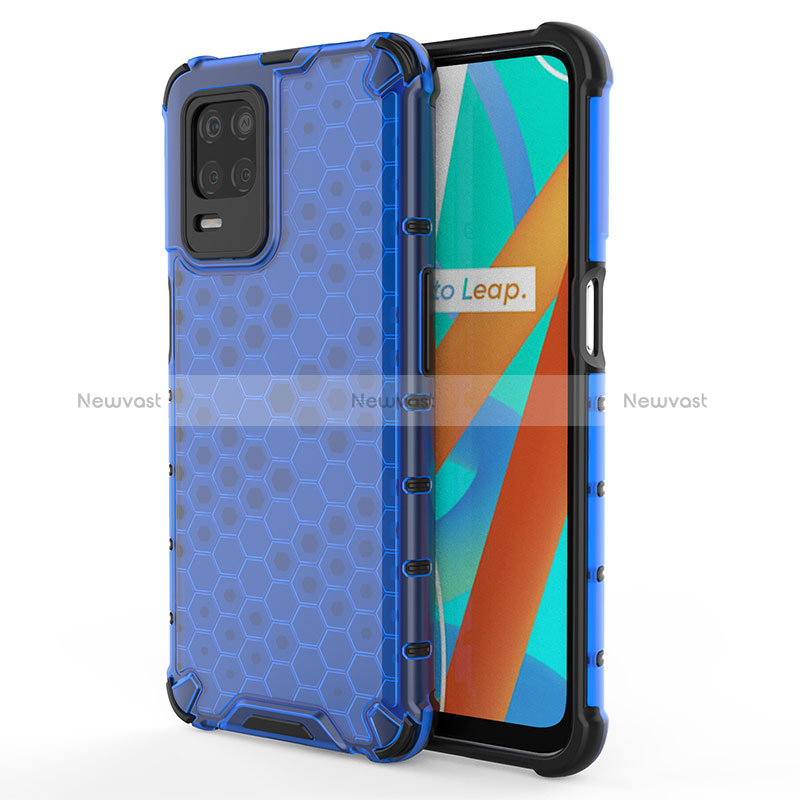 Silicone Transparent Frame Case Cover 360 Degrees AM3 for Realme 9 5G India Blue