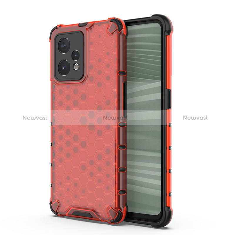 Silicone Transparent Frame Case Cover 360 Degrees AM3 for Realme 9 Pro+ Plus 5G Red